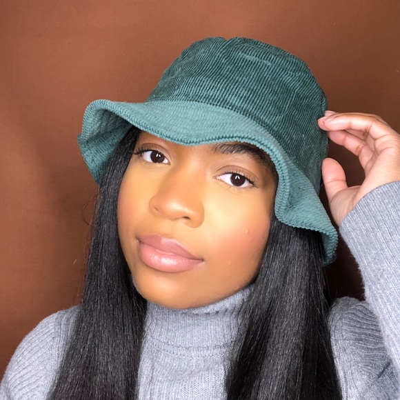 **New Dark Green Corduroy Bucket hat - Picture 5 of 5